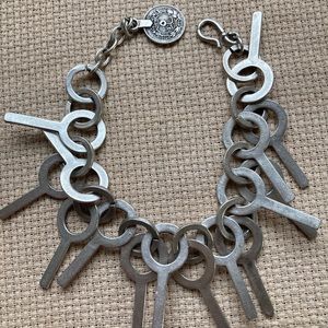 Modernist Metal Bracelet Hand made Art